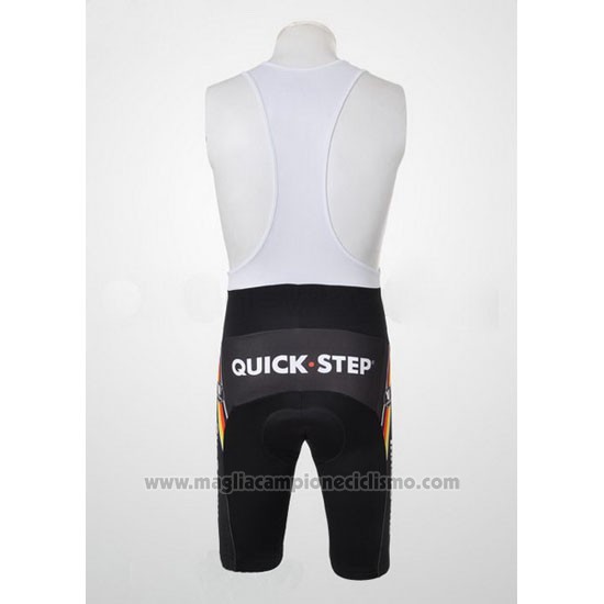 2010 Abbigliamento Ciclismo Quick Step Campione Belgio Manica Corta e Salopette